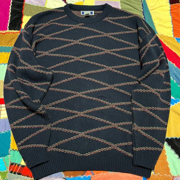 Sutter and Grante Zig Zag Striped Faded Black Sweater XL - Picture 2 of 7